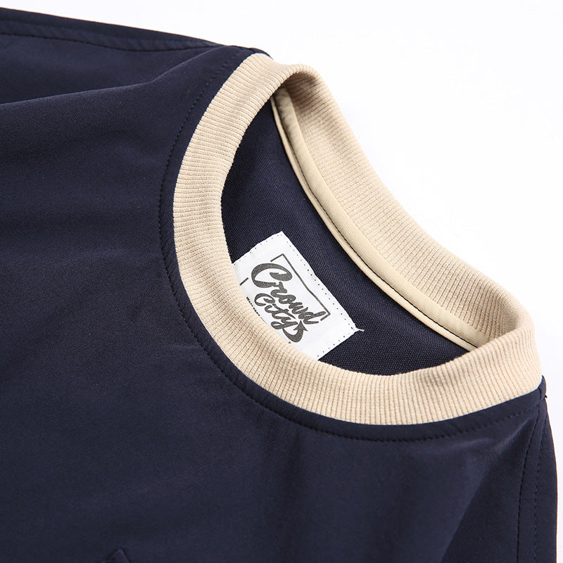 ファッション切り替えポケット半袖Tシャツ