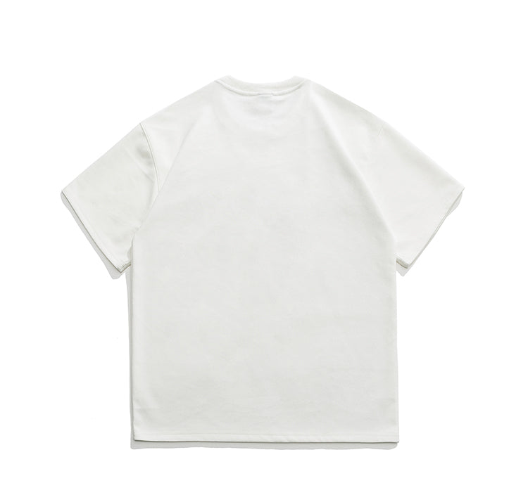レトロスエードアルファベット半袖Tシャツ