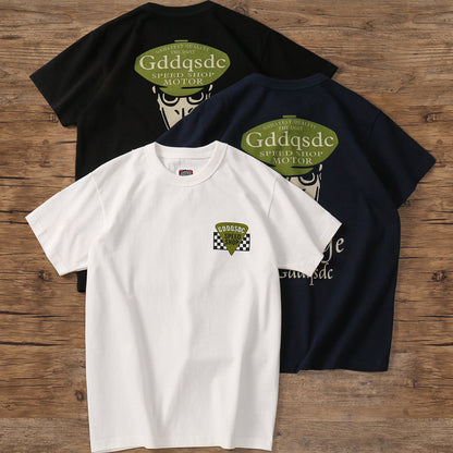 [GDDQSDC]レトロプリント半袖Tシャツ