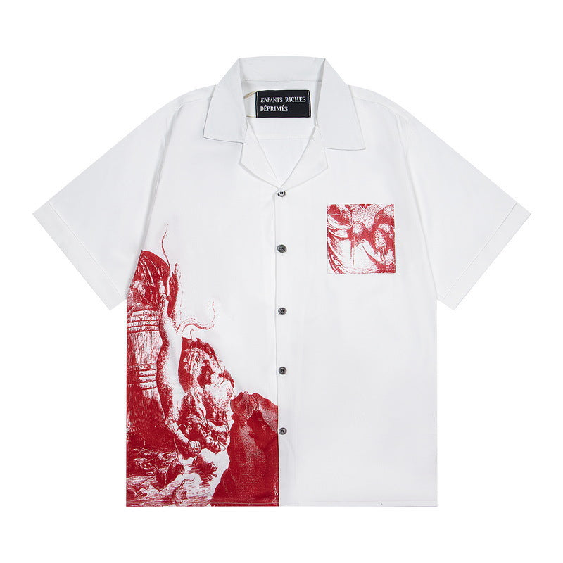 綿100％人気オープンカラーシャツ