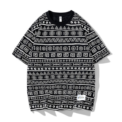 コットンプリントファッション半袖Tシャツ