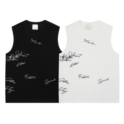 イラスト付きコットンタンクトップ