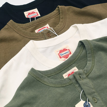 【大人気】ウォッシュド加工　ヘビーウェイト半袖ヘンリーTシャツ