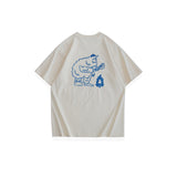 キャンププリントシンプル半袖Tシャツ