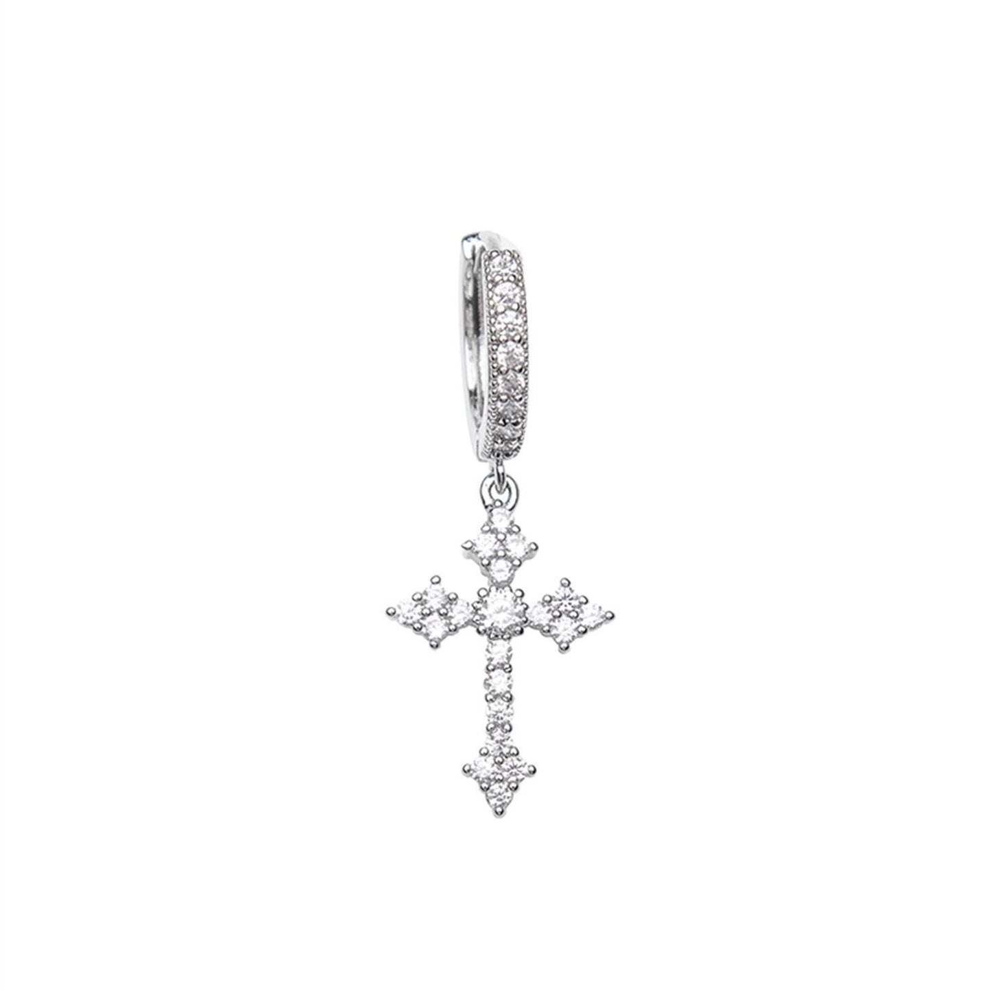 キラキラクロスメンズピアス