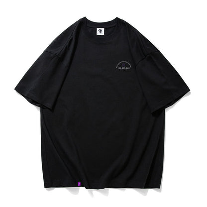 レトロアルファベットプリントカジュアルTシャツ