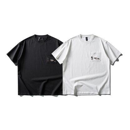 ポケット刺繍大人シンプルコットンＴシャツ