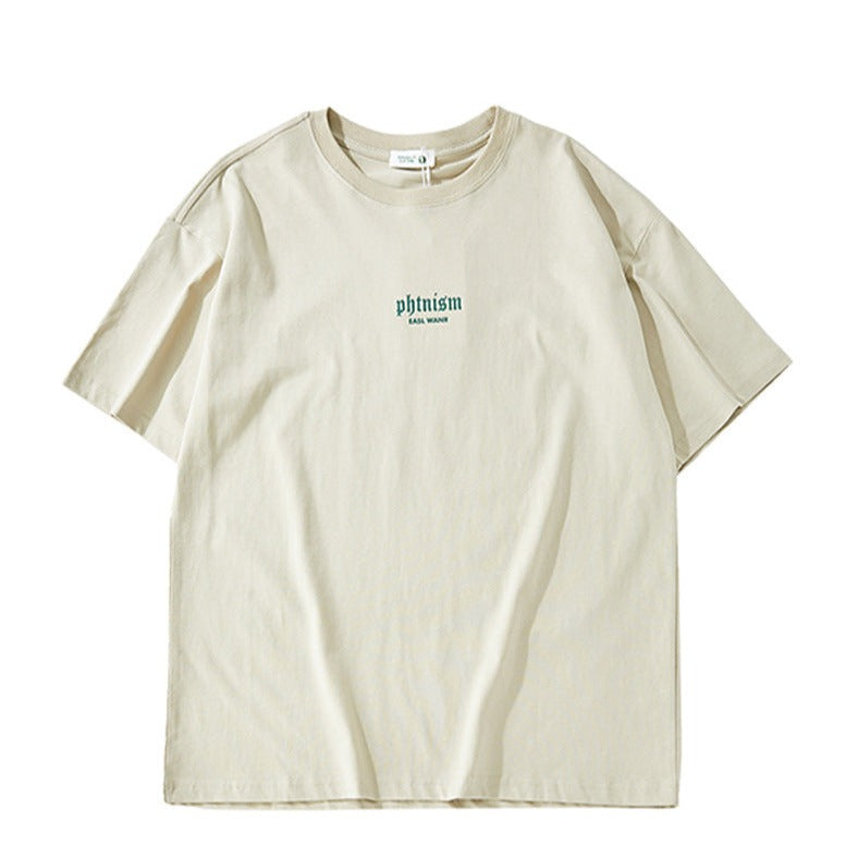 アルファベットプリントコットンtシャツ