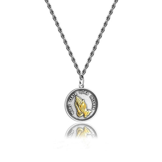 「祈るの手」パイプロープチェーンネックレス