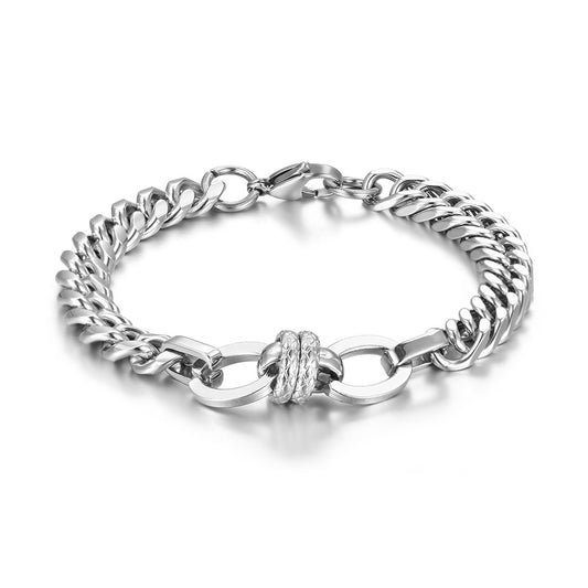 シンプル切り替えマイアミ キューバン チェーンブレスレット