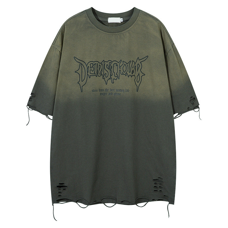 ダメージ加工人気グラデーションＴシャツ