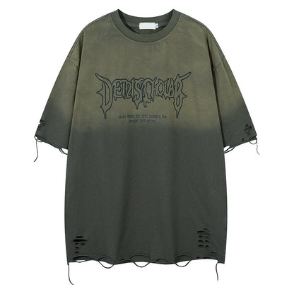 ダメージ加工人気グラデーションＴシャツ