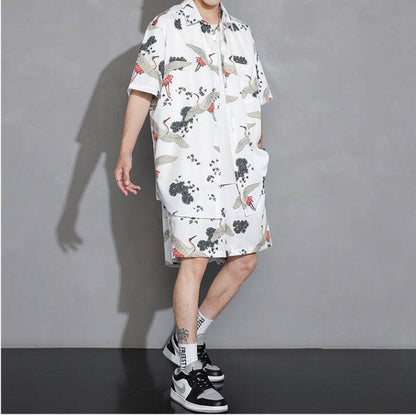 オープンカラー アロハシャツ＆ショートパンツ セットアップ