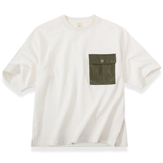 360gヘビーウェイト白Tシャツ　ミリタリーポケット　