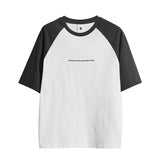 シンプル配色カジュアルTシャツ