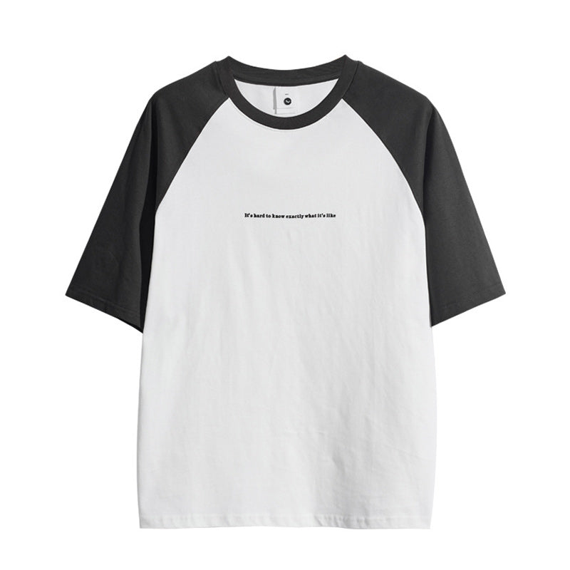 シンプル配色カジュアルTシャツ