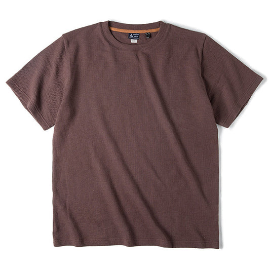 ドレープ感　ワッフル生地ニットTシャツ