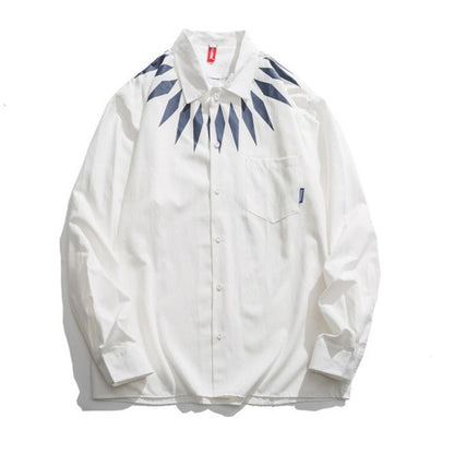 Ethnic vintage lapel ethnic shirt