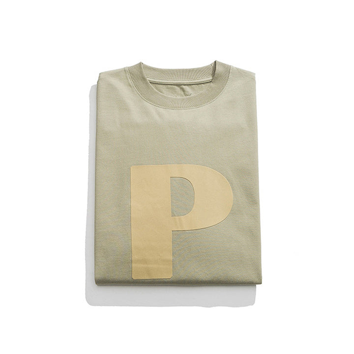 フロッキング「P」 ミリタリーTシャツ