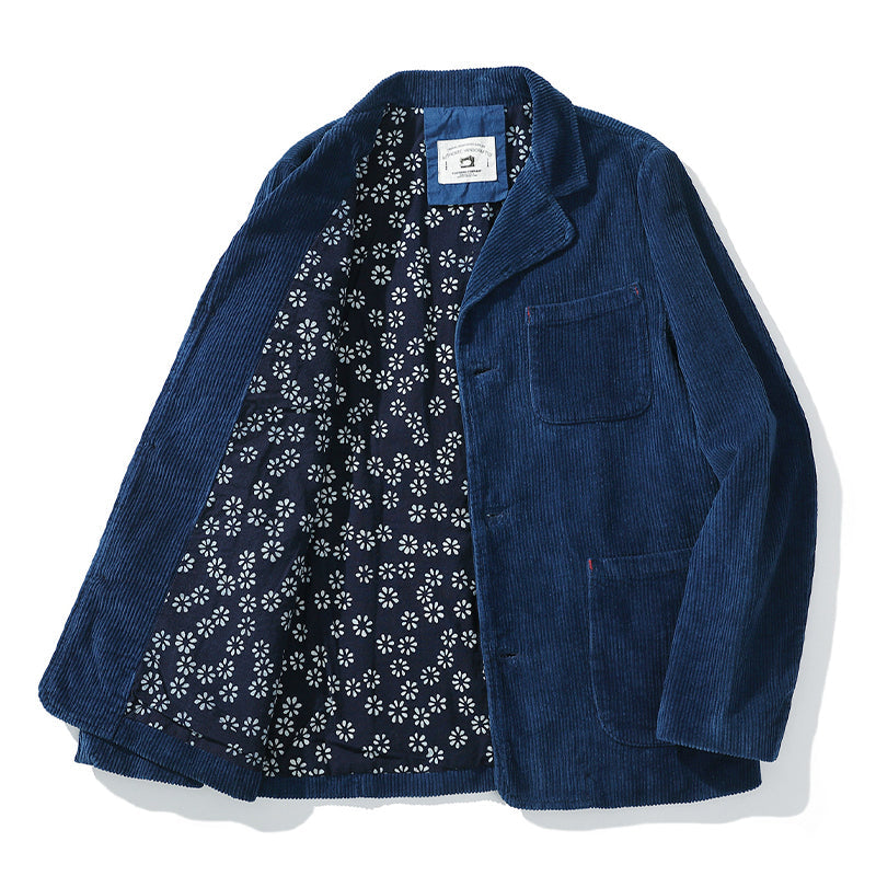 コーデュロイ　藍染ビンテージフレンチワークジャケット