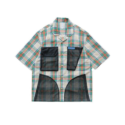 Cityboyレトロチェック柄ポケット半袖シャツ