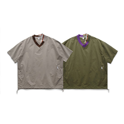 パネルカラー ウエストドローストリング Tシャツ