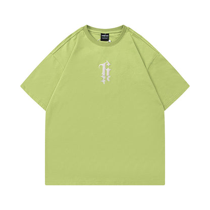 レトロカジュアルレタープリントTシャツ