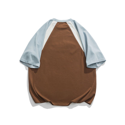 レトロ切り替えゆったりとしたTシャツ