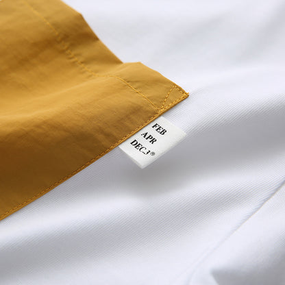 ポケット付き配色半袖Tシャツ