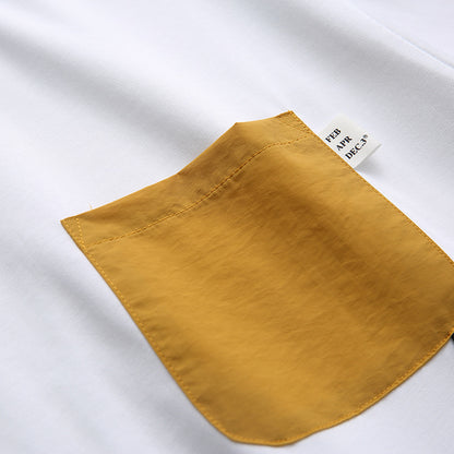 ポケット付き配色半袖Tシャツ