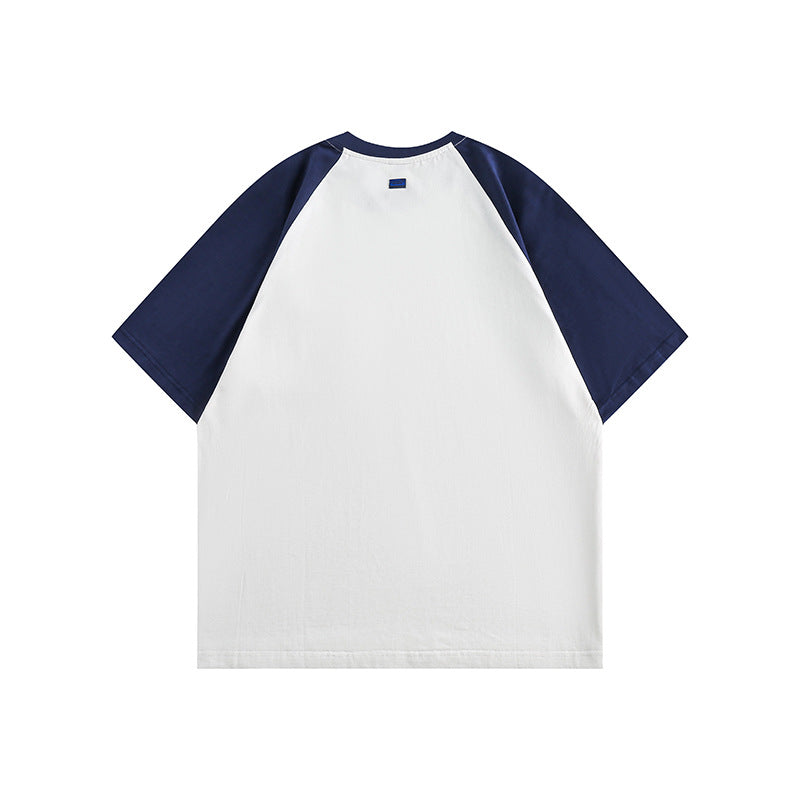 ポケット付き配色半袖Tシャツ