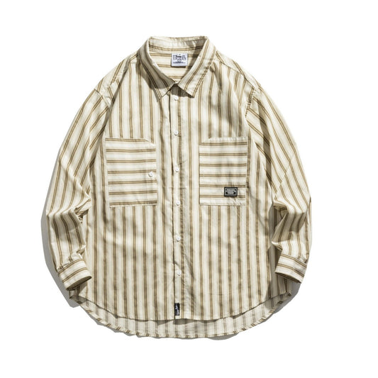 cityboy classic khaki striped shirt