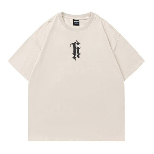 Retro casual letter print T-shirt