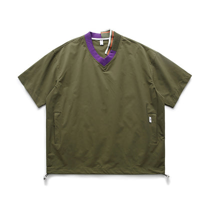 パネルカラー ウエストドローストリング Tシャツ